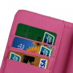 Wholesale iPhone 6 Plus Note 4 Universal Diamond Flip Wallet Strap Purse Case (Hot Pink)